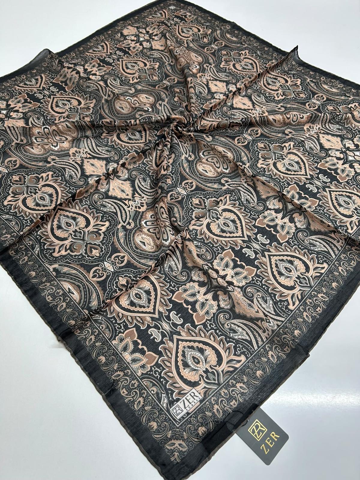 Zer Ethnic Motif Cotton Blend Scarf