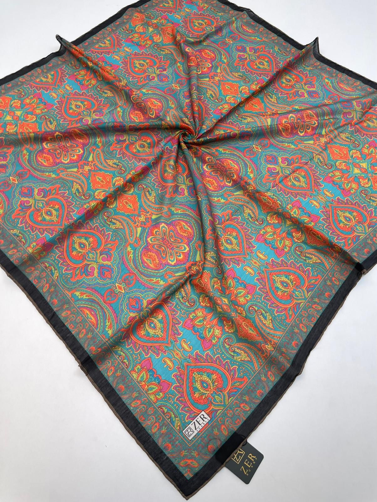 Zer Ethnic Motif Cotton Blend Scarf