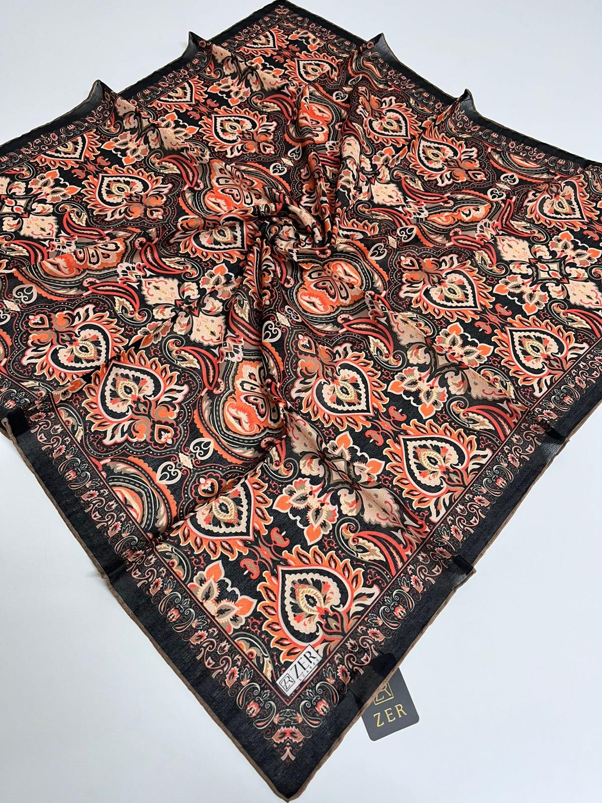 Zer Ethnic Motif Cotton Blend Scarf