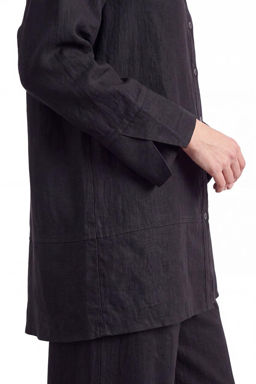 Puane Linen-Blend Pants Set - Black