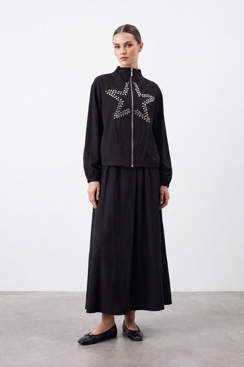 Puane Star-Embellished Skirt Set - Black