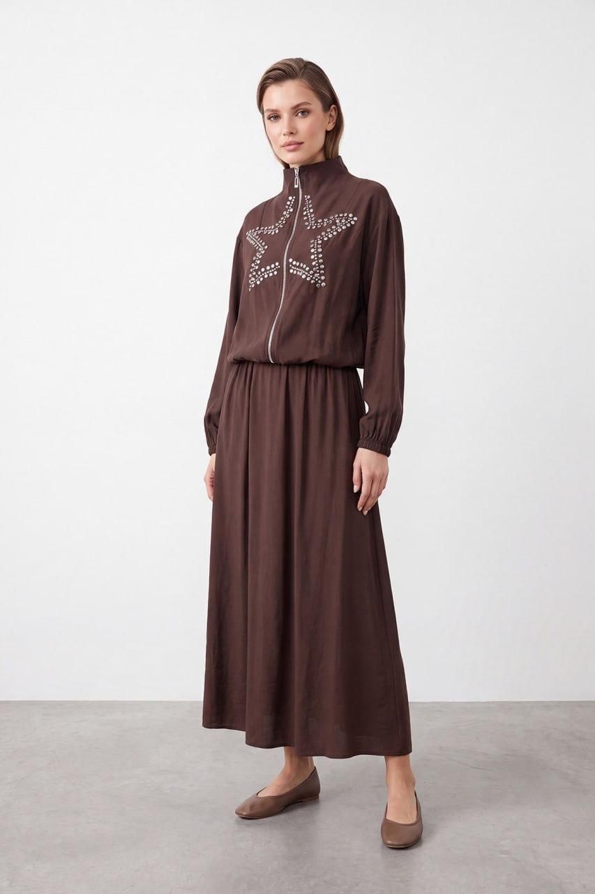 Puane Star-Embellished Skirt Set - Brown
