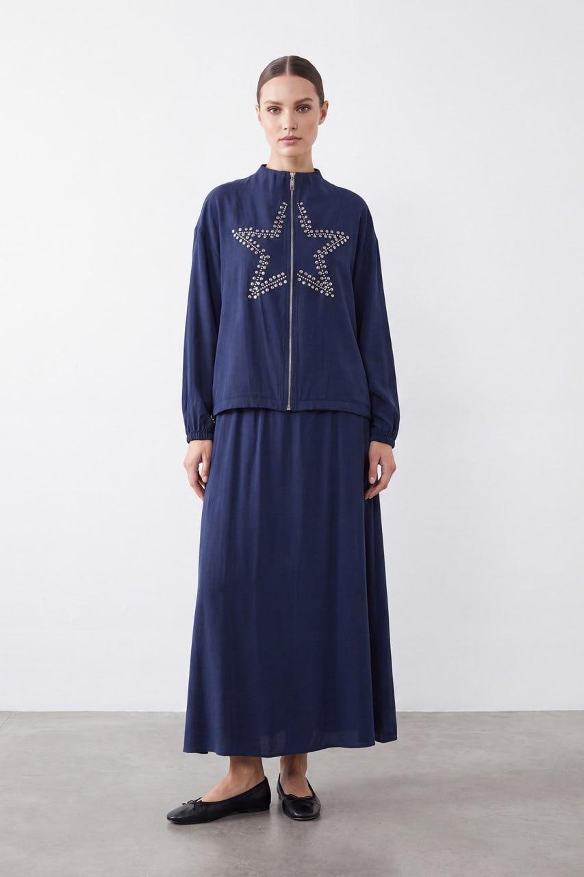 Puane Star-Embellished Skirt Set - Navy