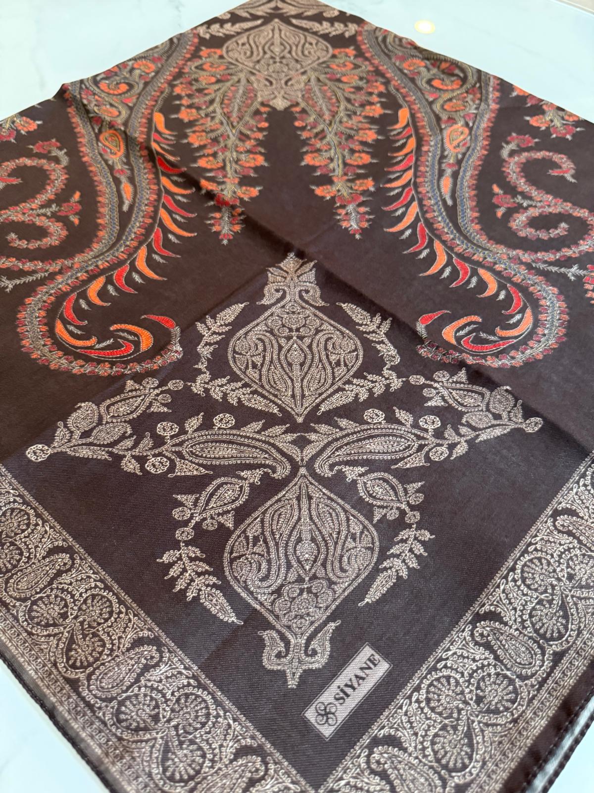 Siyane Regal Paisley Scarf - Chocolate