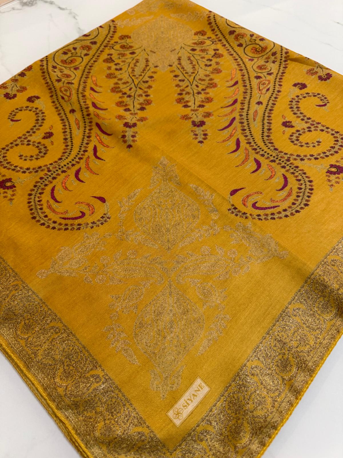 Siyane Regal Paisley Scarf - Mustard
