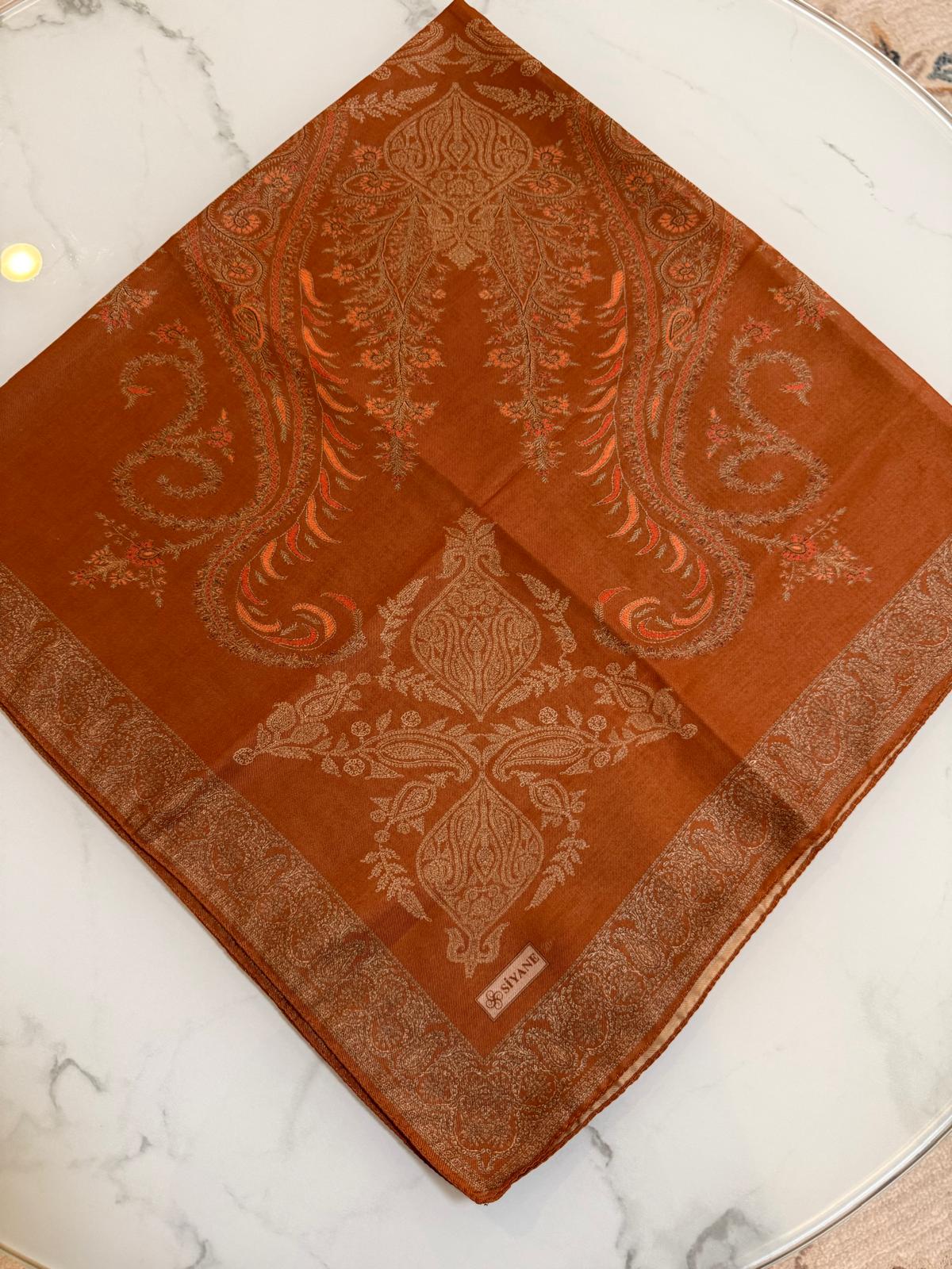Siyane Regal Paisley Scarf - Rust
