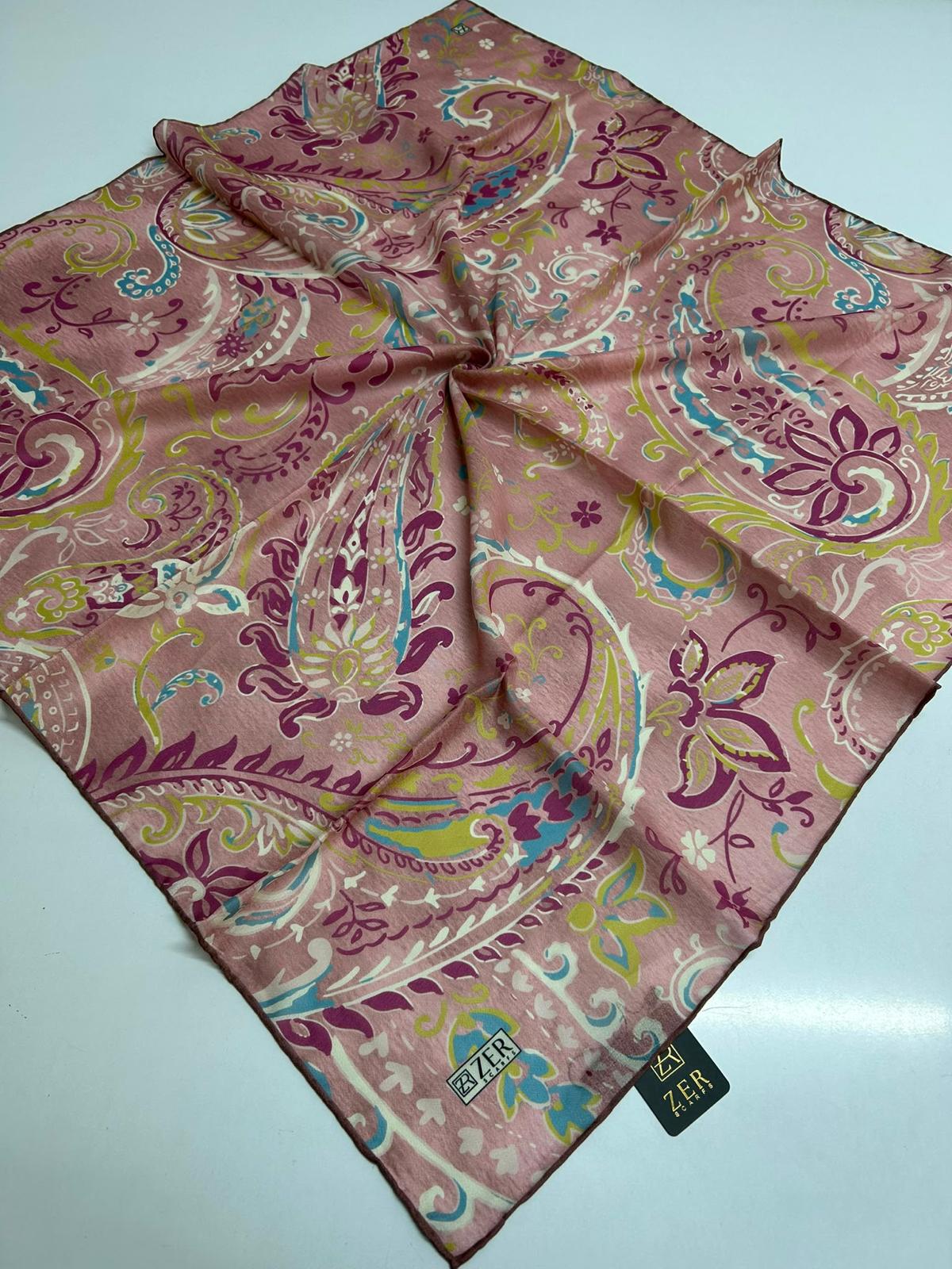Zer Floral Paisley Scarf - Dusty Rose