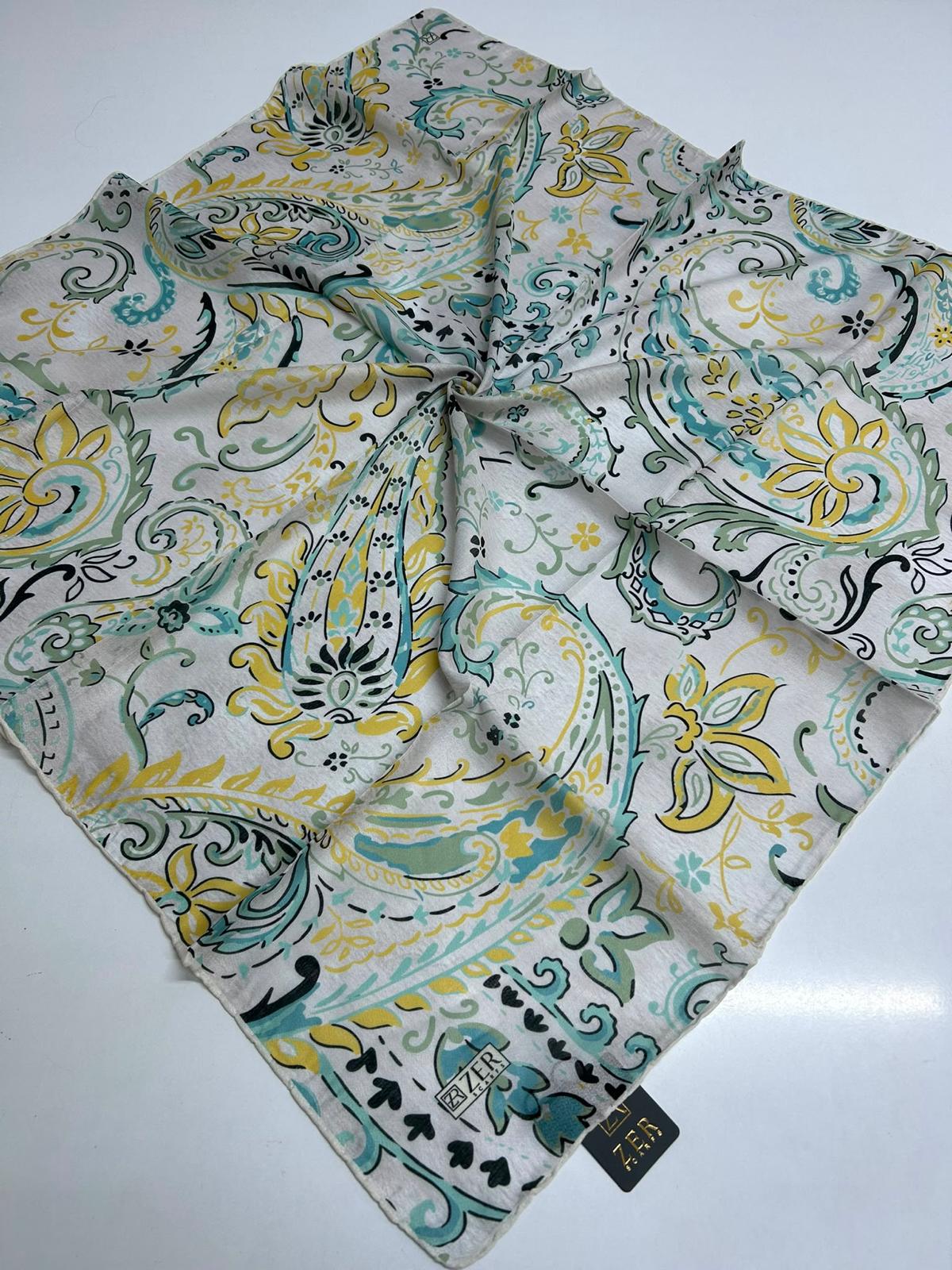 Zer Floral Paisley Scarf - Ivory
