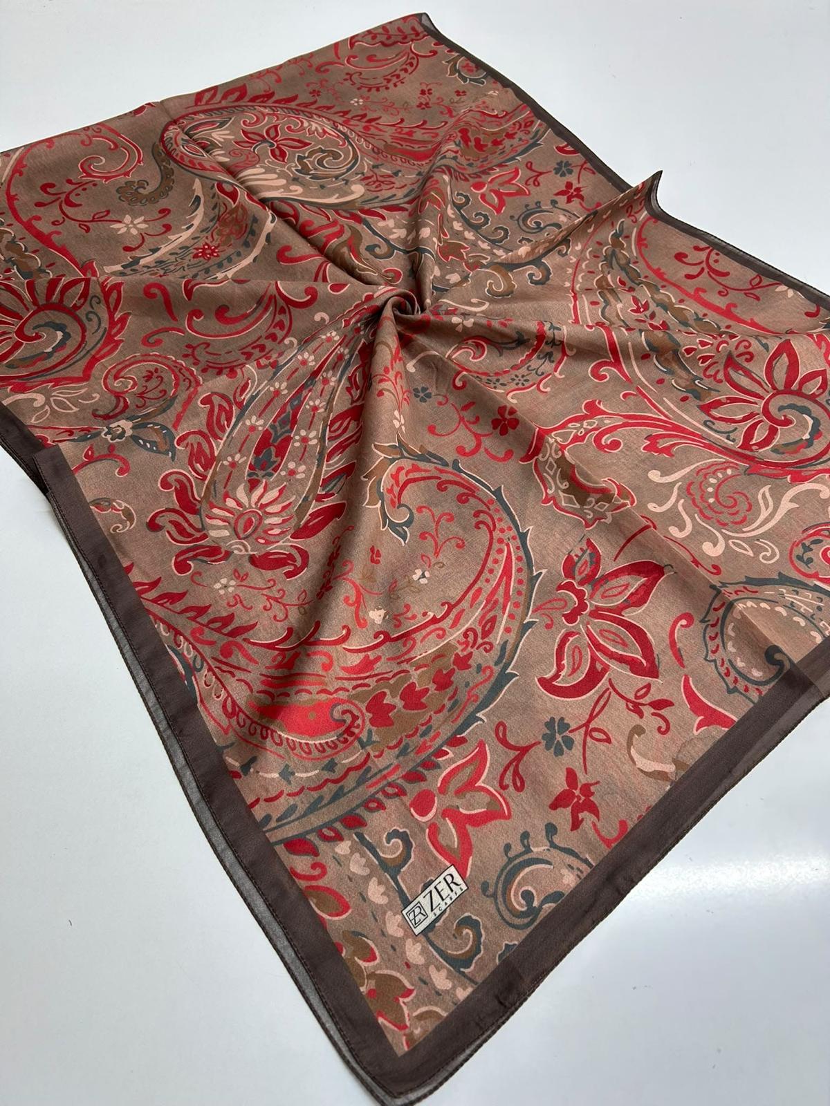 Zer Floral Paisley Shawl - Mocha