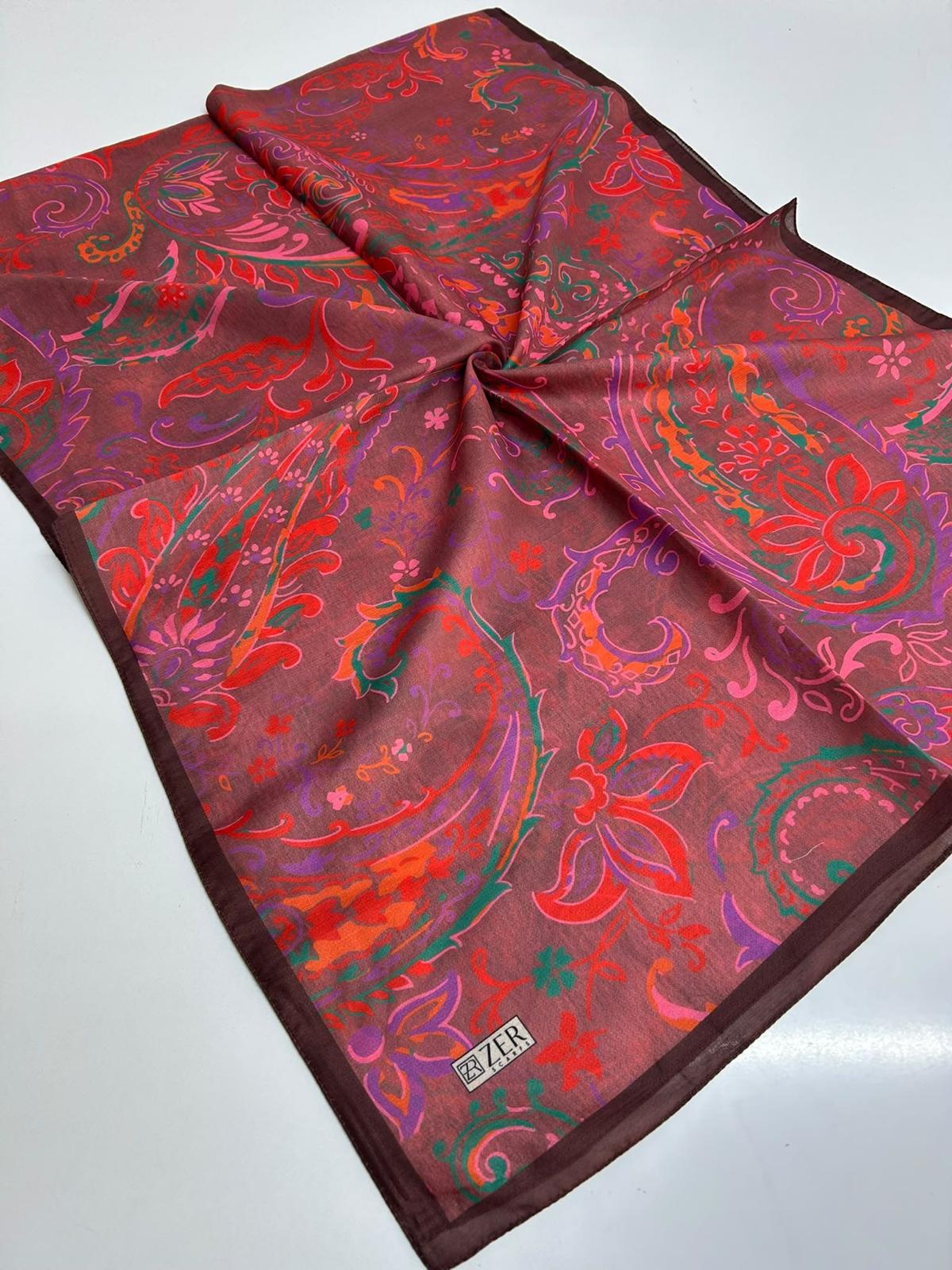 Zer Floral Paisley Shawl - Red