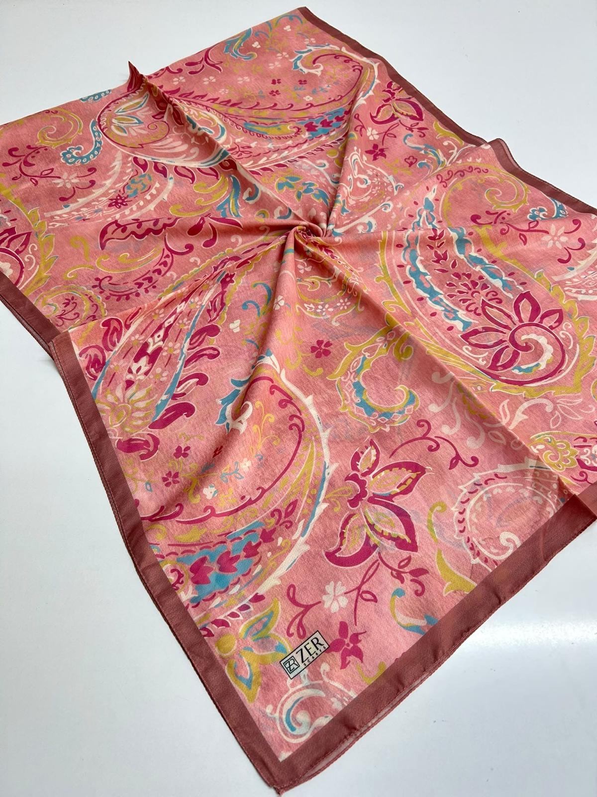 Zer Floral Paisley Shawl - Salmon