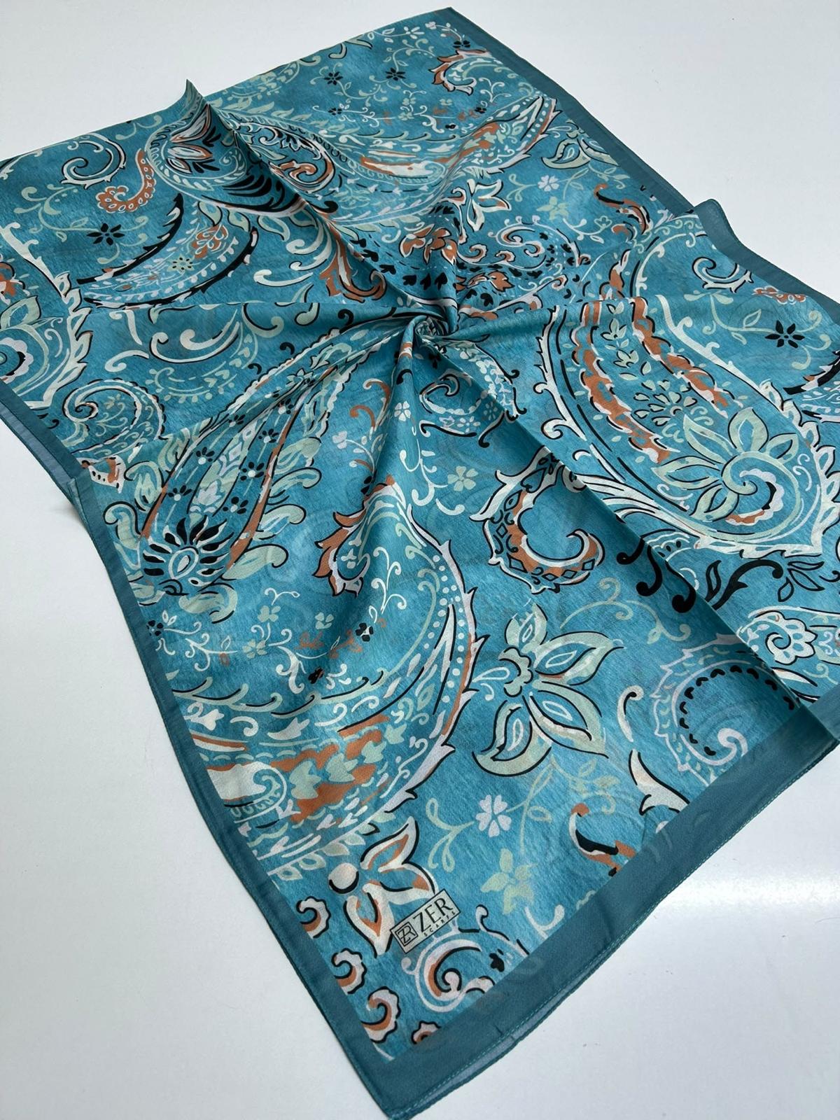 Zer Floral Paisley Shawl - Turquoise