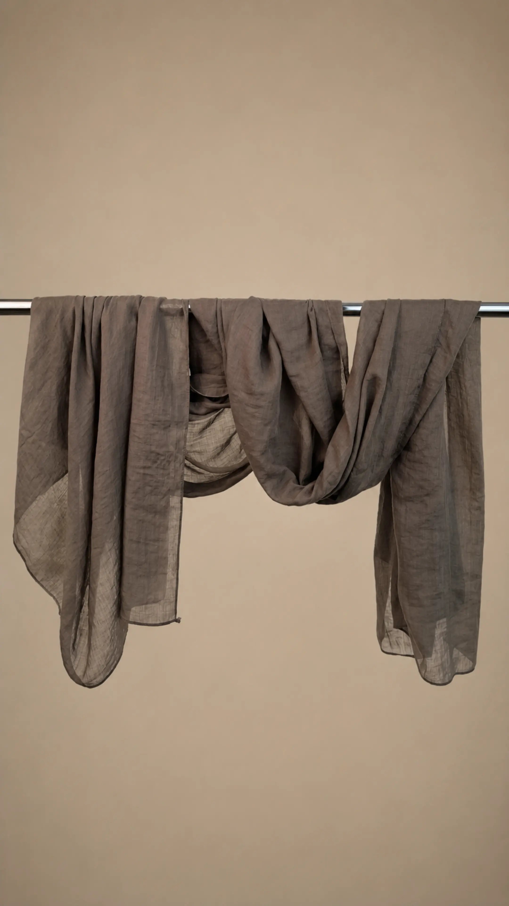 Zer Mocha Cotton Shawl - Ash Coffee