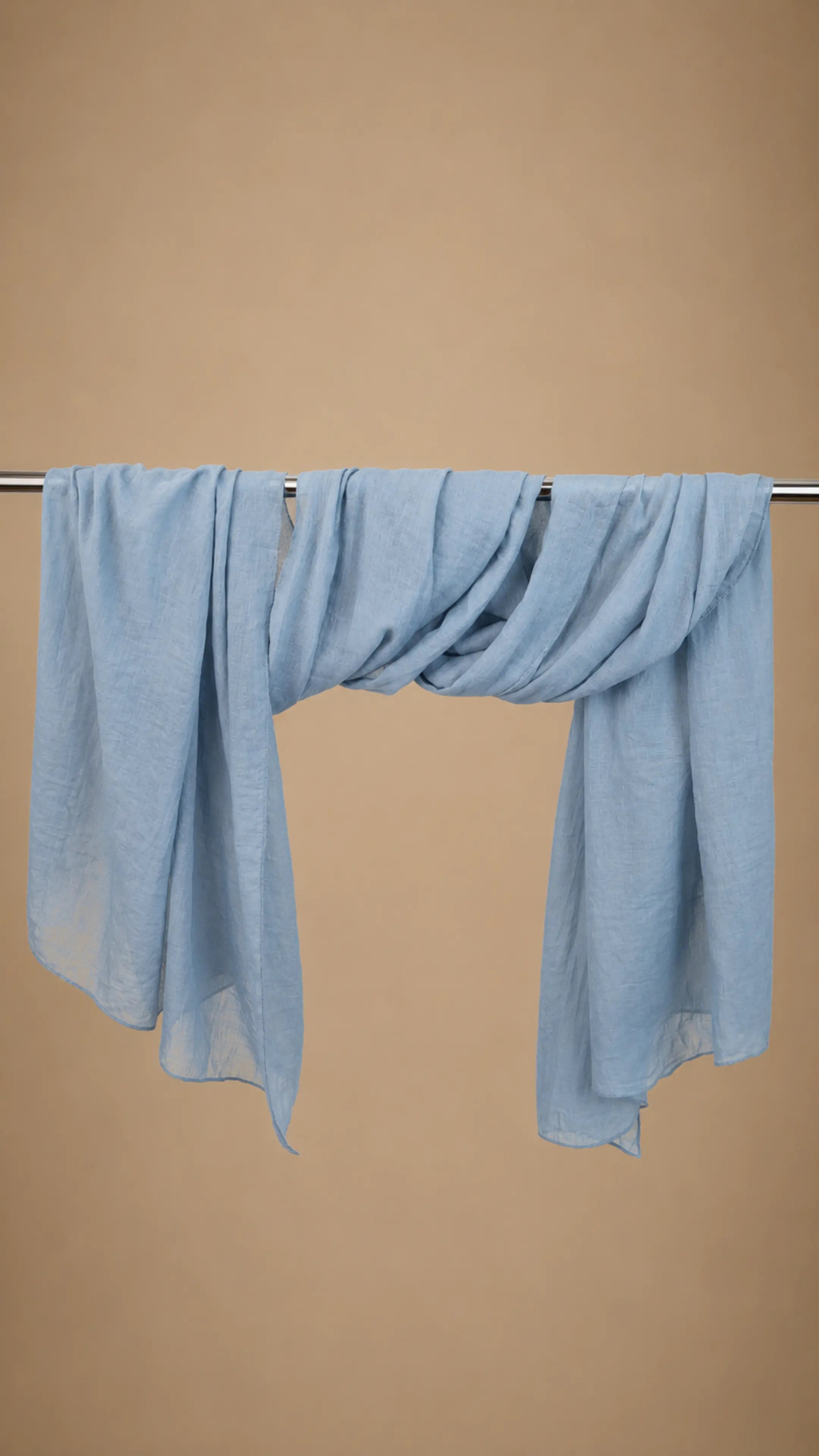 Zer Mocha Cotton Shawl - Baby Blue