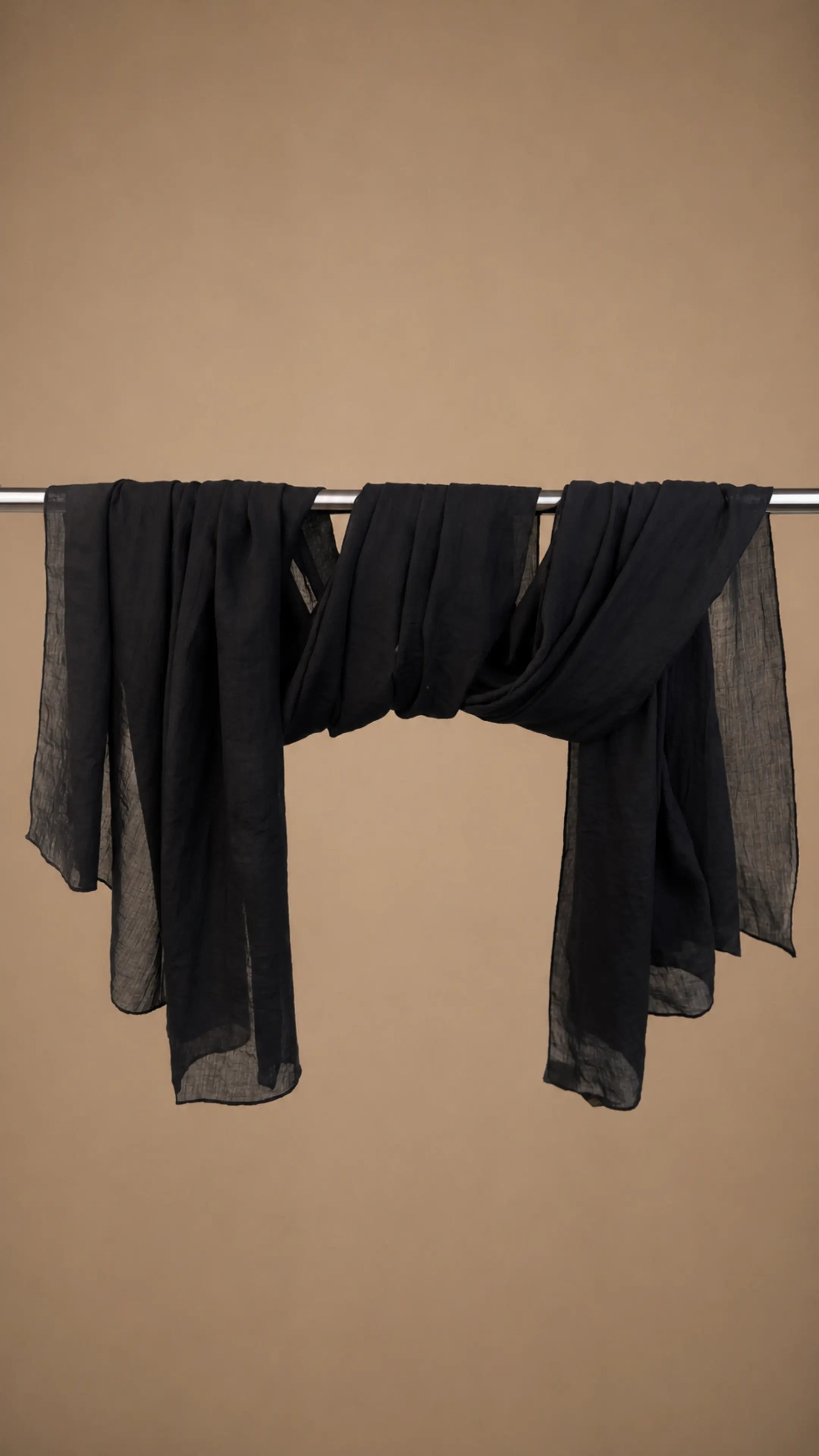 Zer Mocha Cotton Shawl - Black