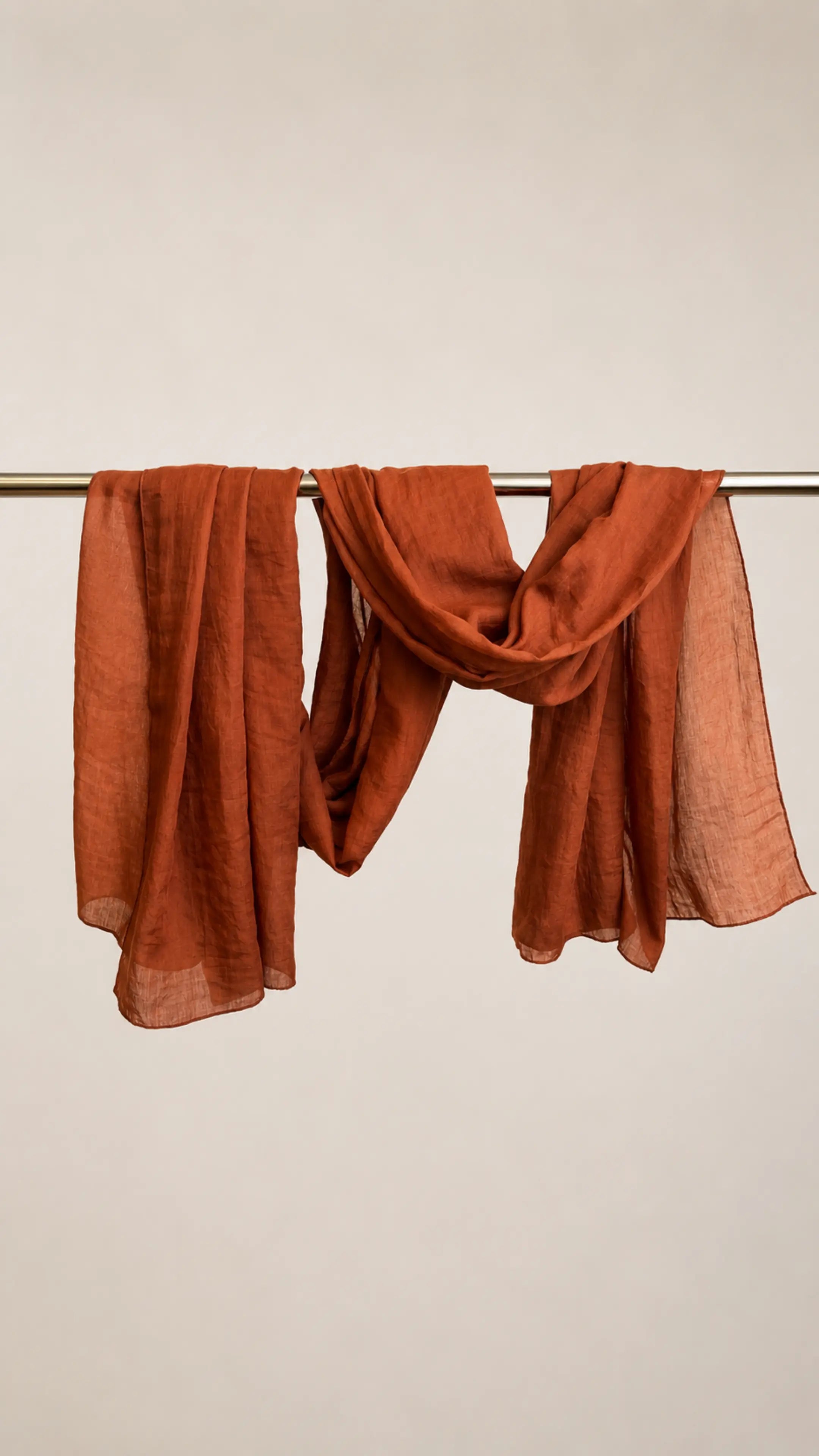 Zer Mocha Cotton Shawl - Brick