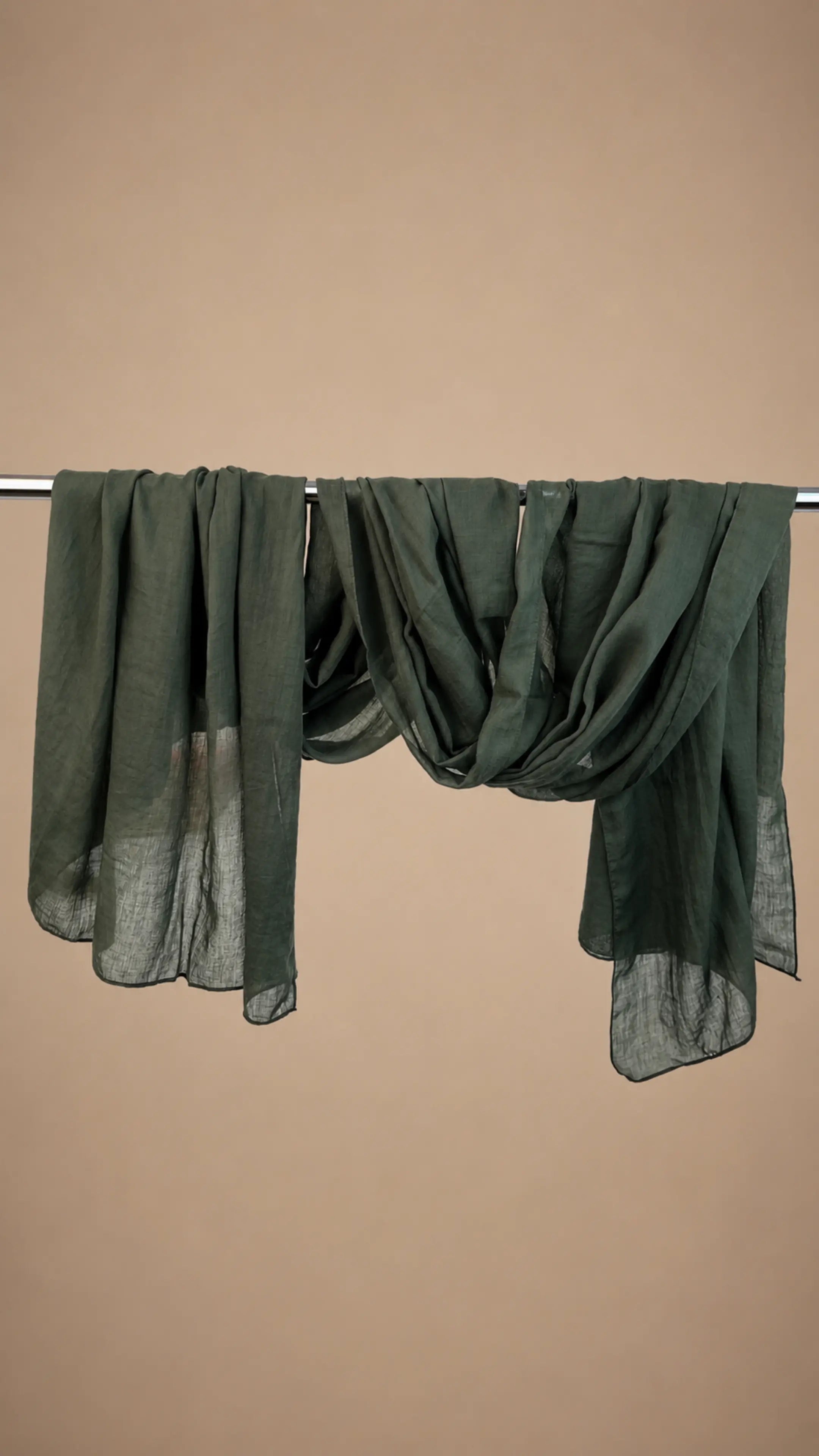 Zer Mocha Cotton Shawl - Cold Pine