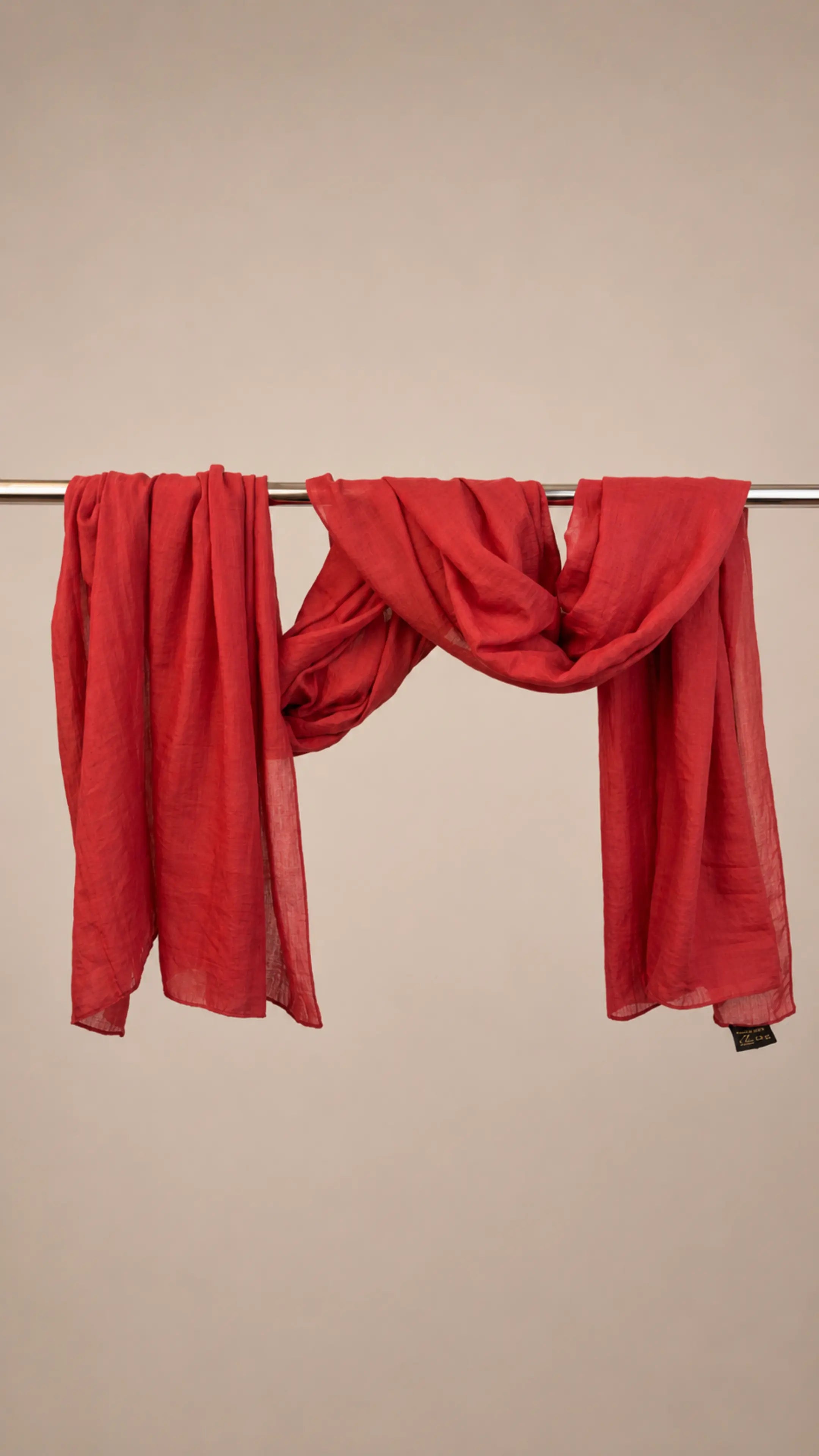 Zer Mocha Cotton Shawl - Coral
