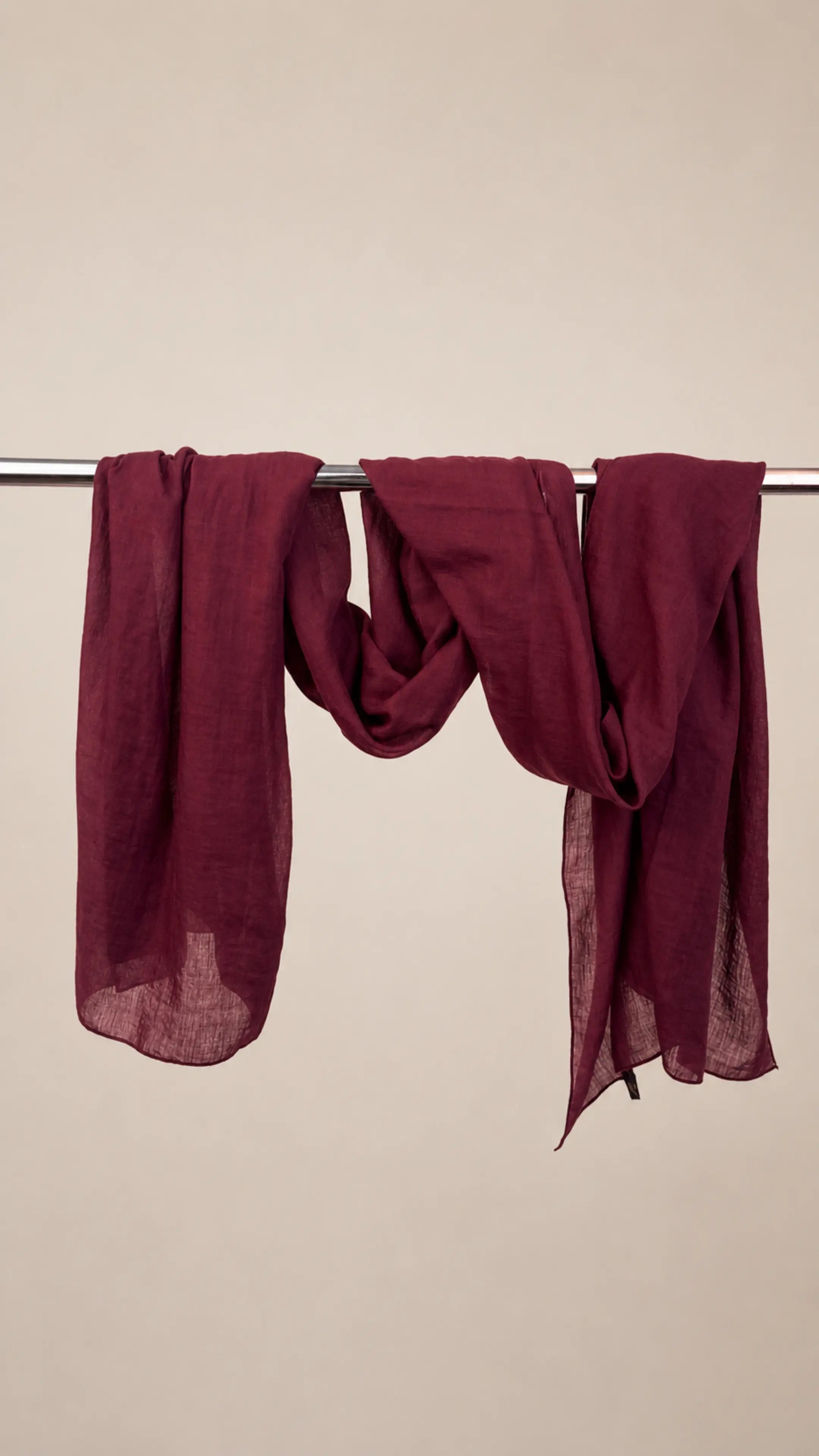 Zer Mocha Cotton Shawl - Dark Plum