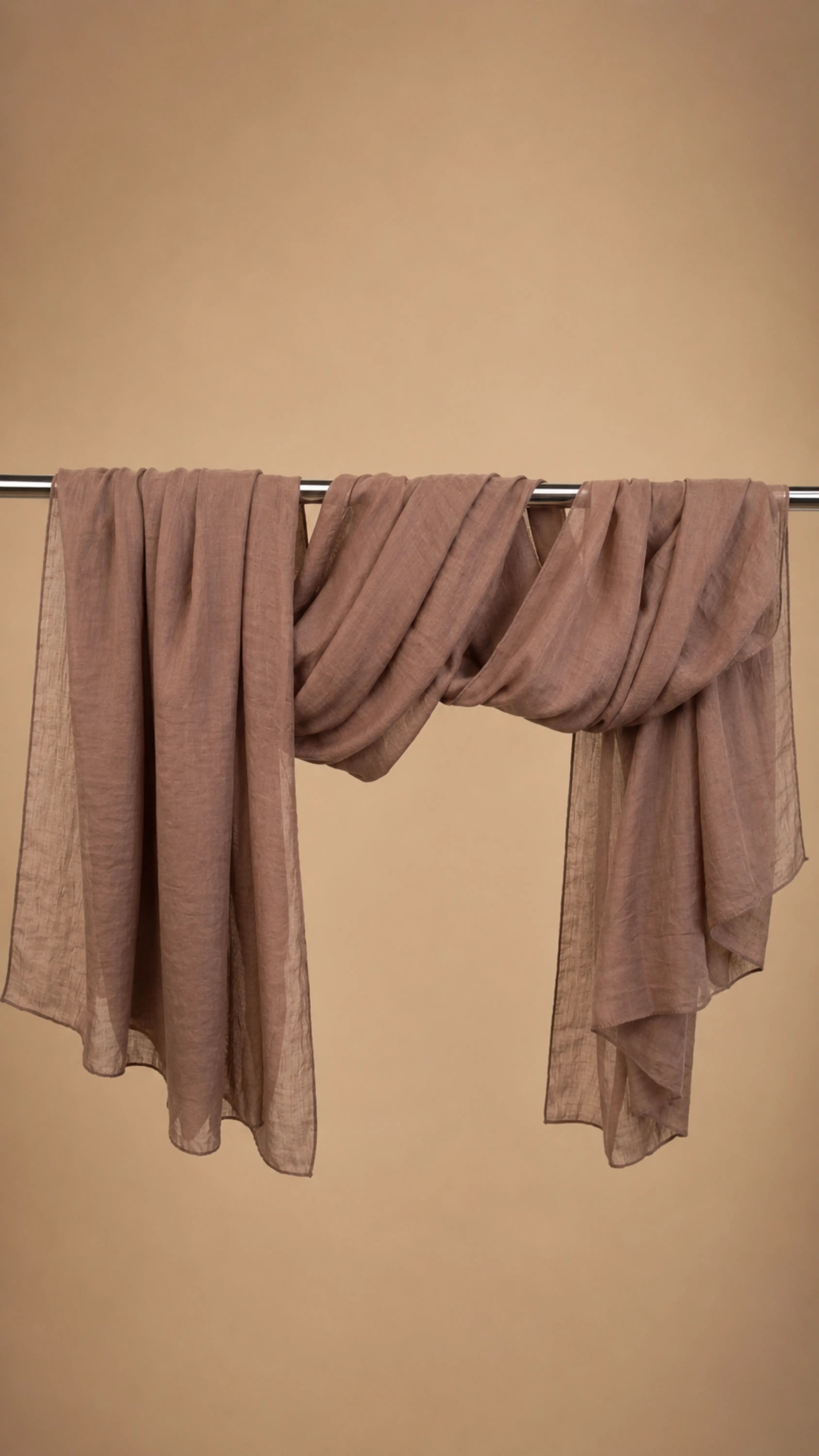 Zer Mocha Cotton Shawl - Dusty Coffee