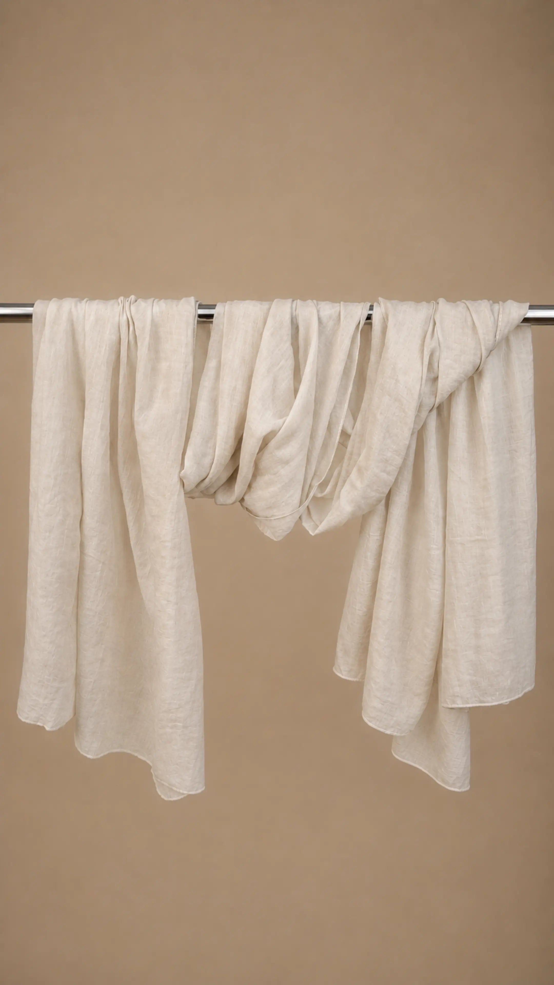 Zer Mocha Cotton Shawl - Ivory