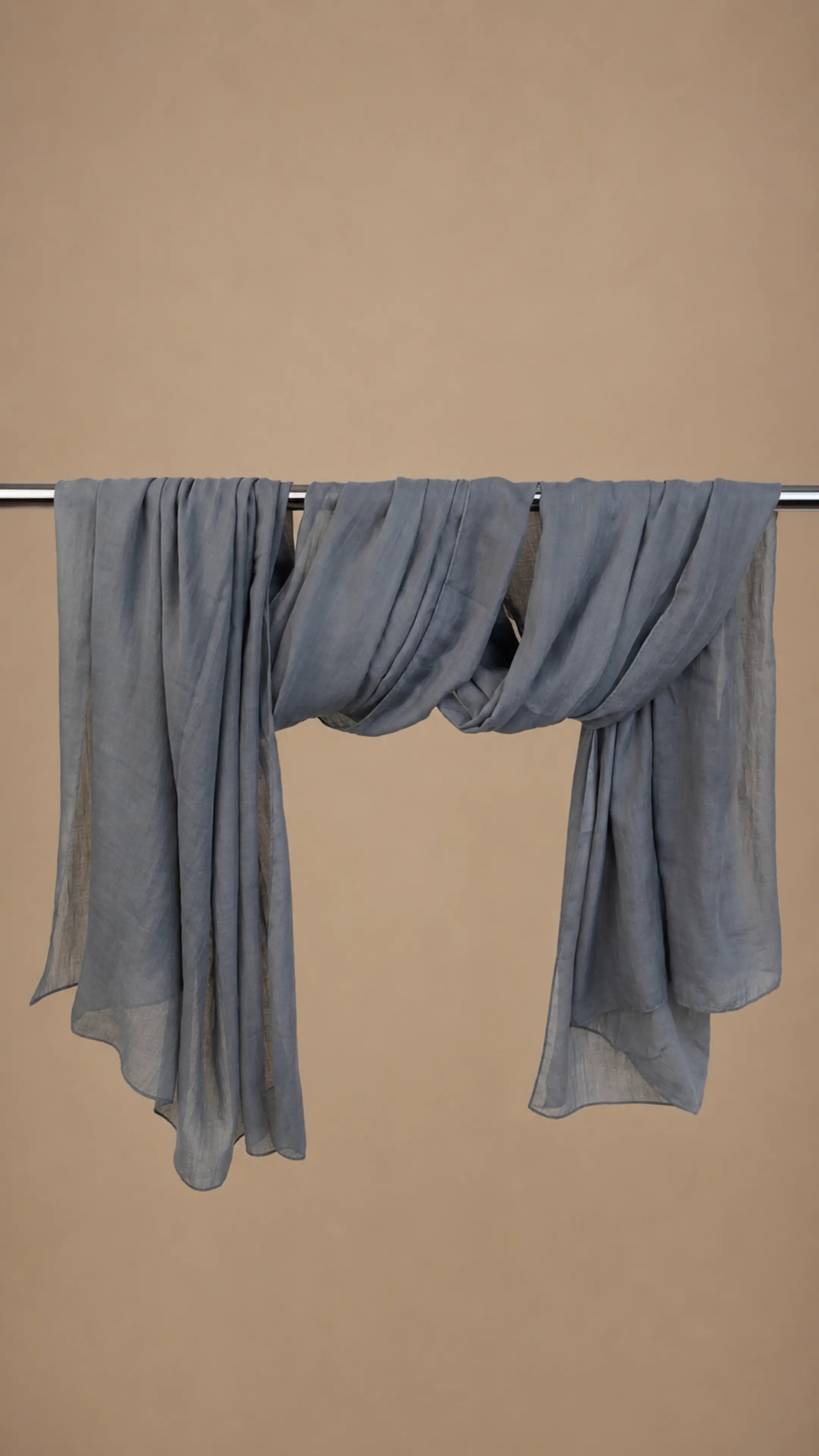 Zer Mocha Cotton Shawl - Lead Gray