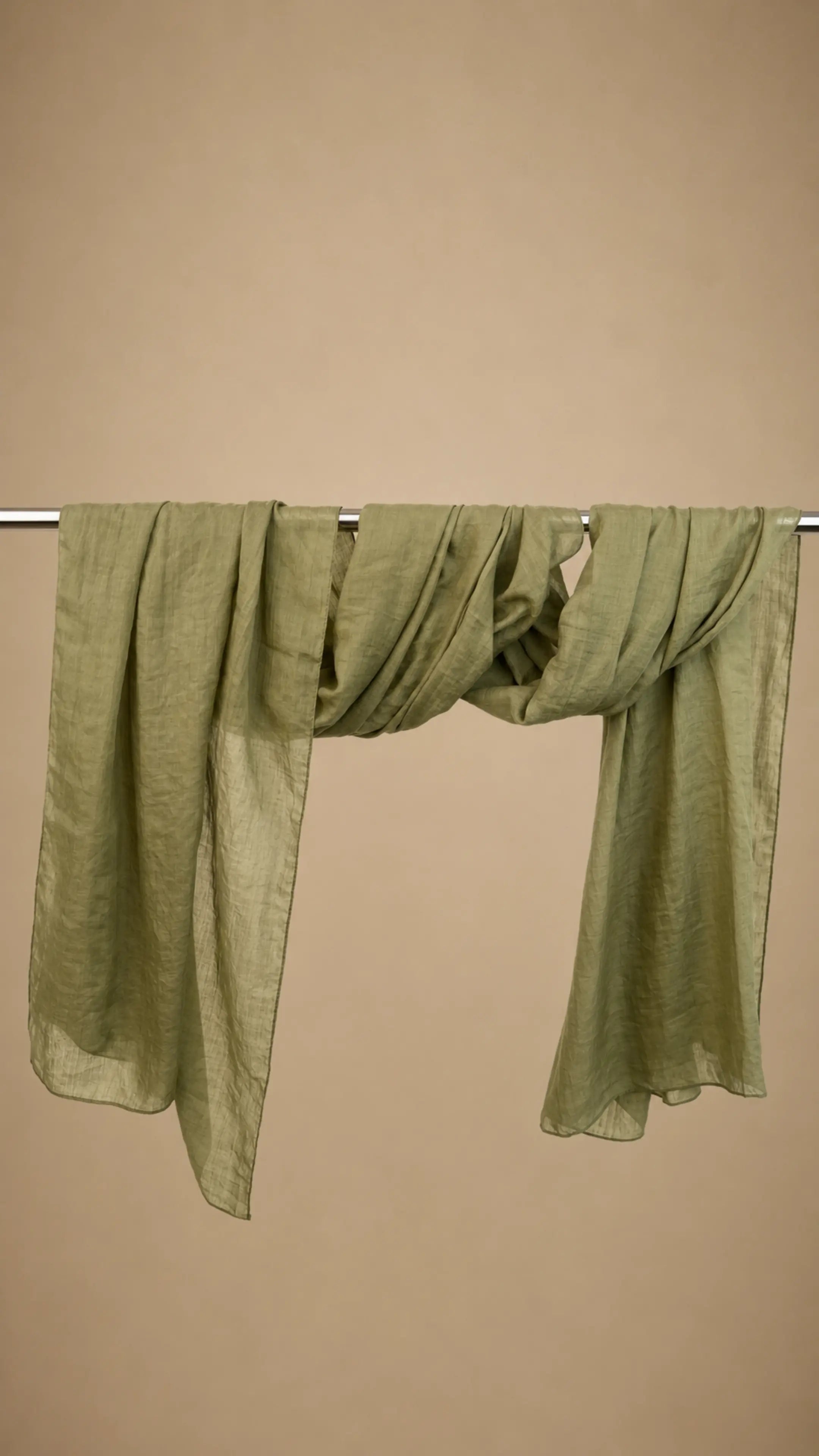 Zer Mocha Cotton Shawl - Moss Green