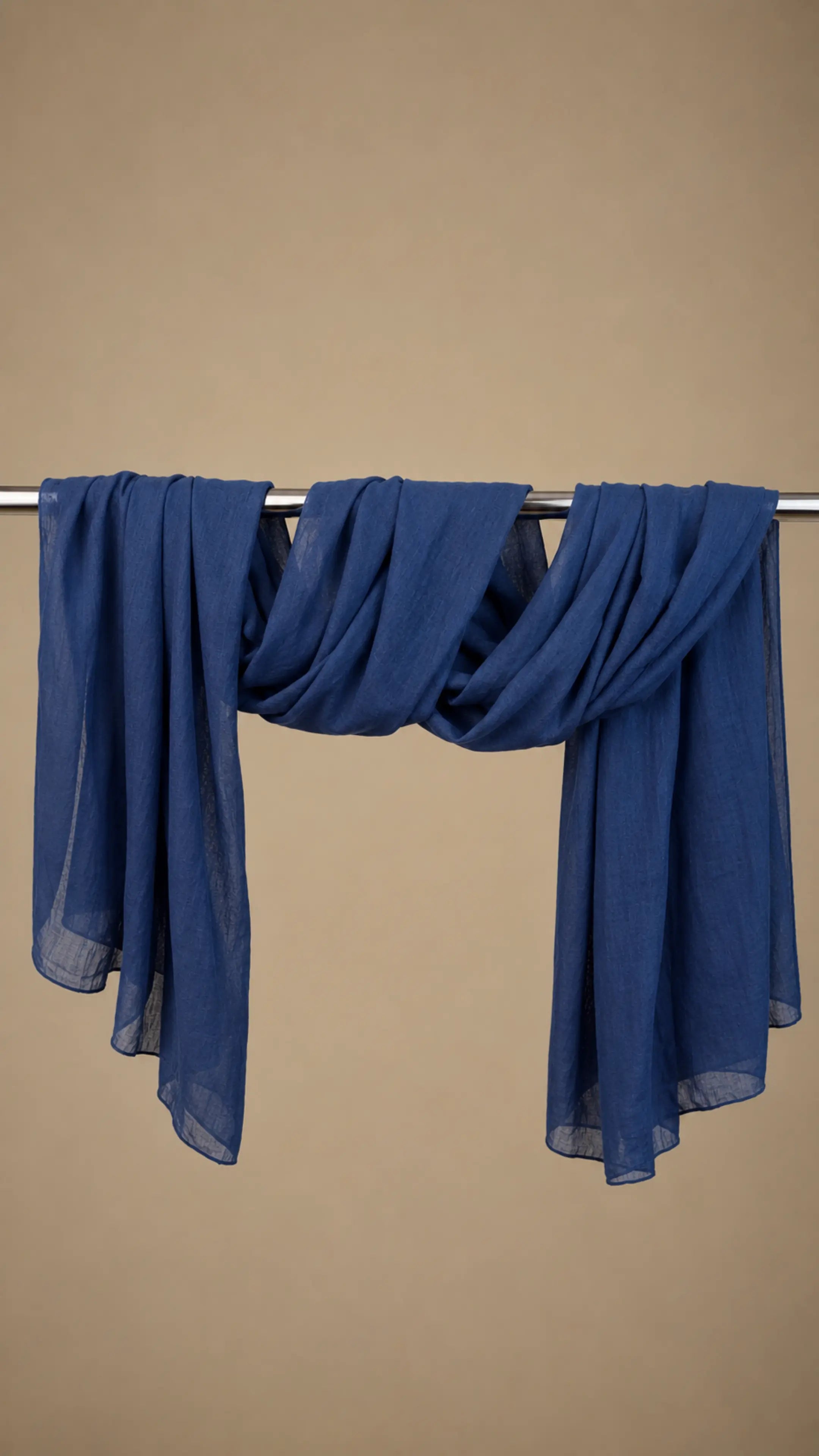 Zer Mocha Cotton Shawl - Navy