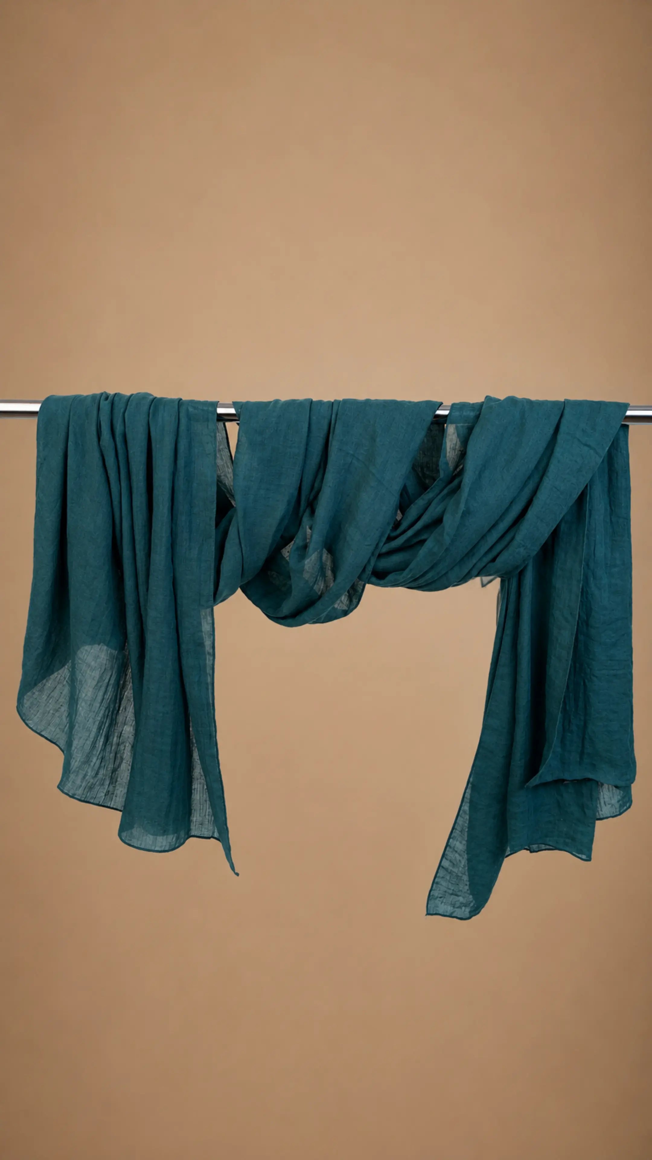 Zer Mocha Cotton Shawl - Petrol
