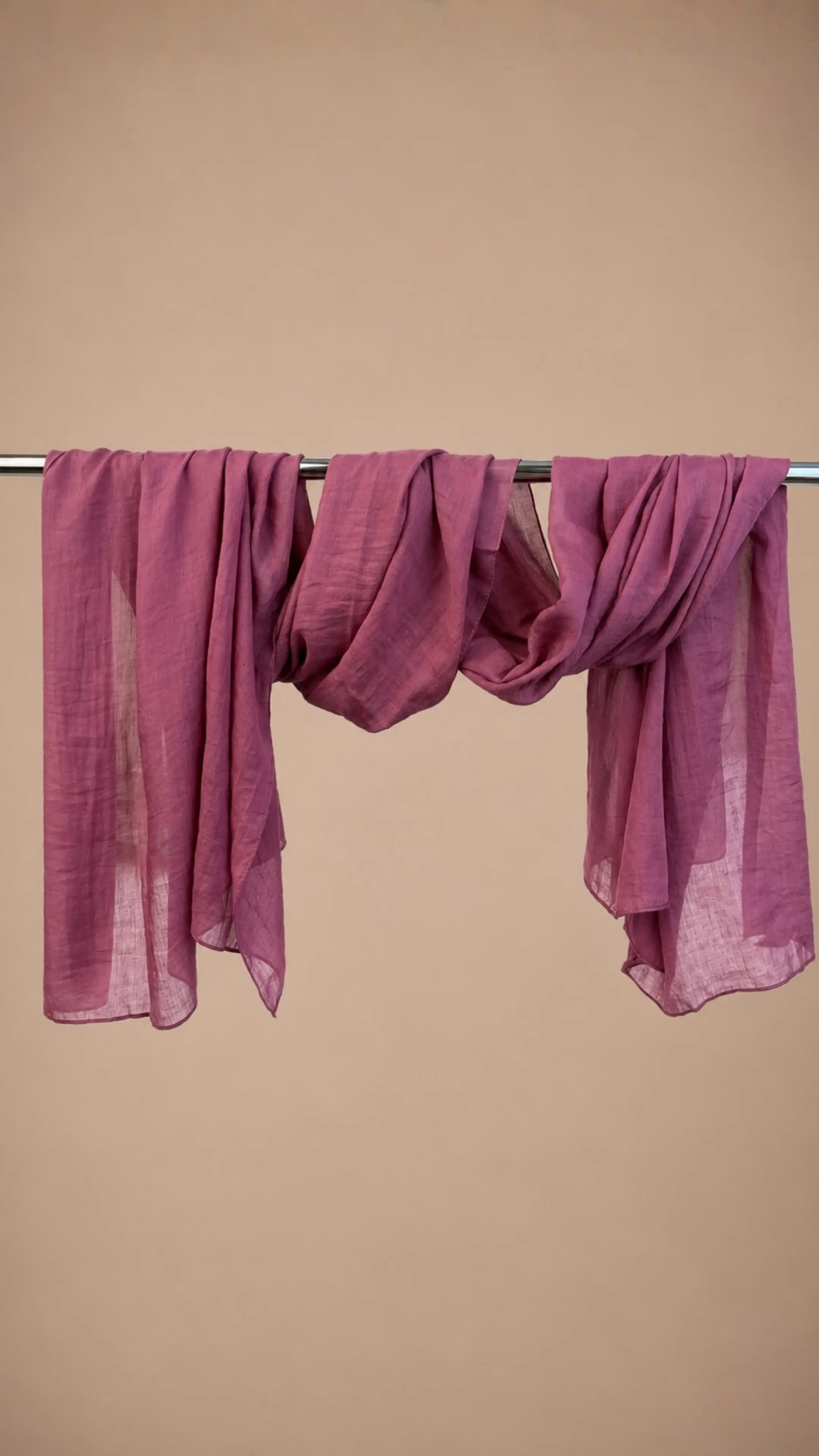 Zer Mocha Cotton Shawl - Plum Pink