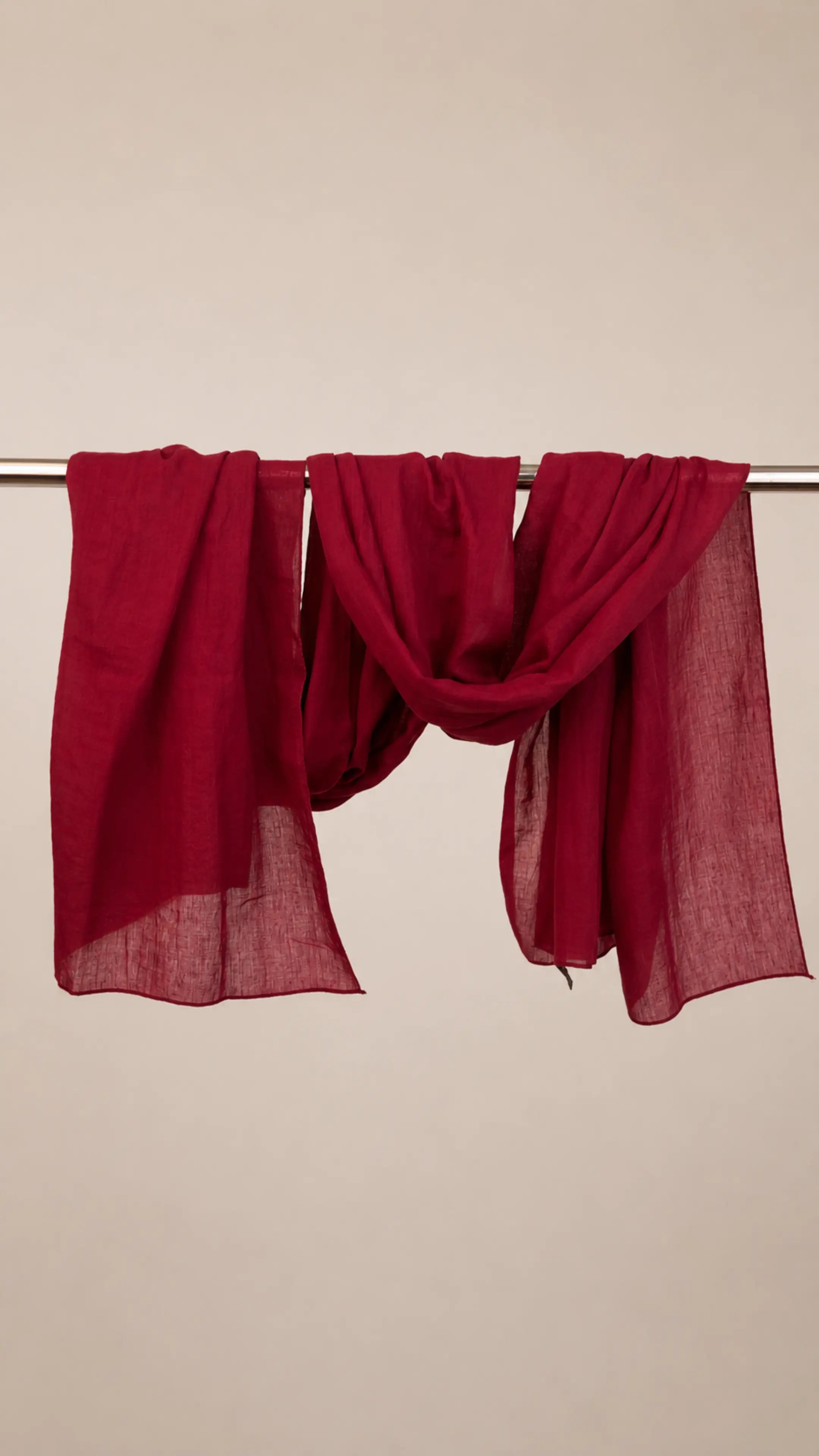 Zer Mocha Cotton Shawl - Red