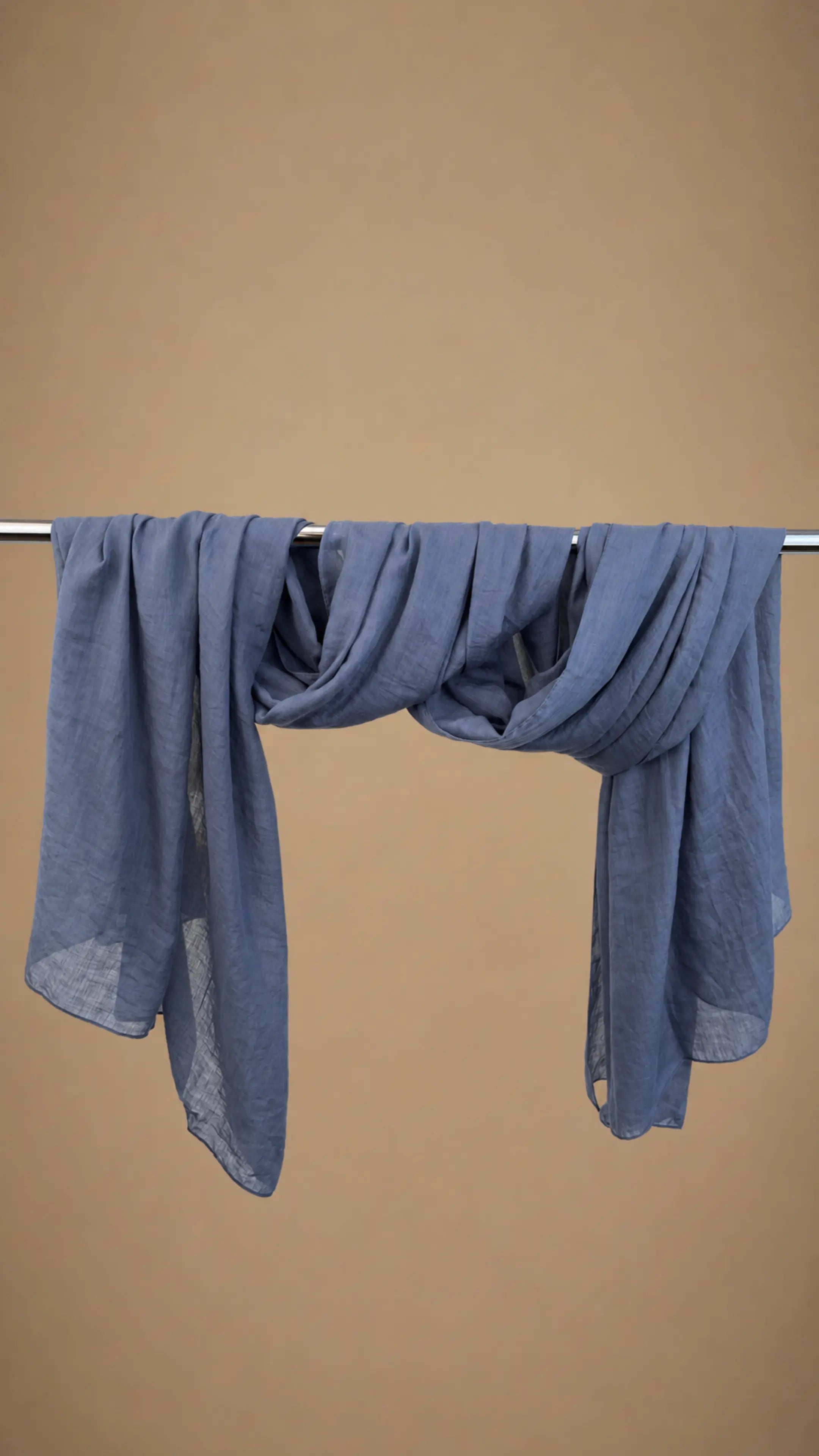 Zer Mocha Cotton Shawl - Smoke Blue