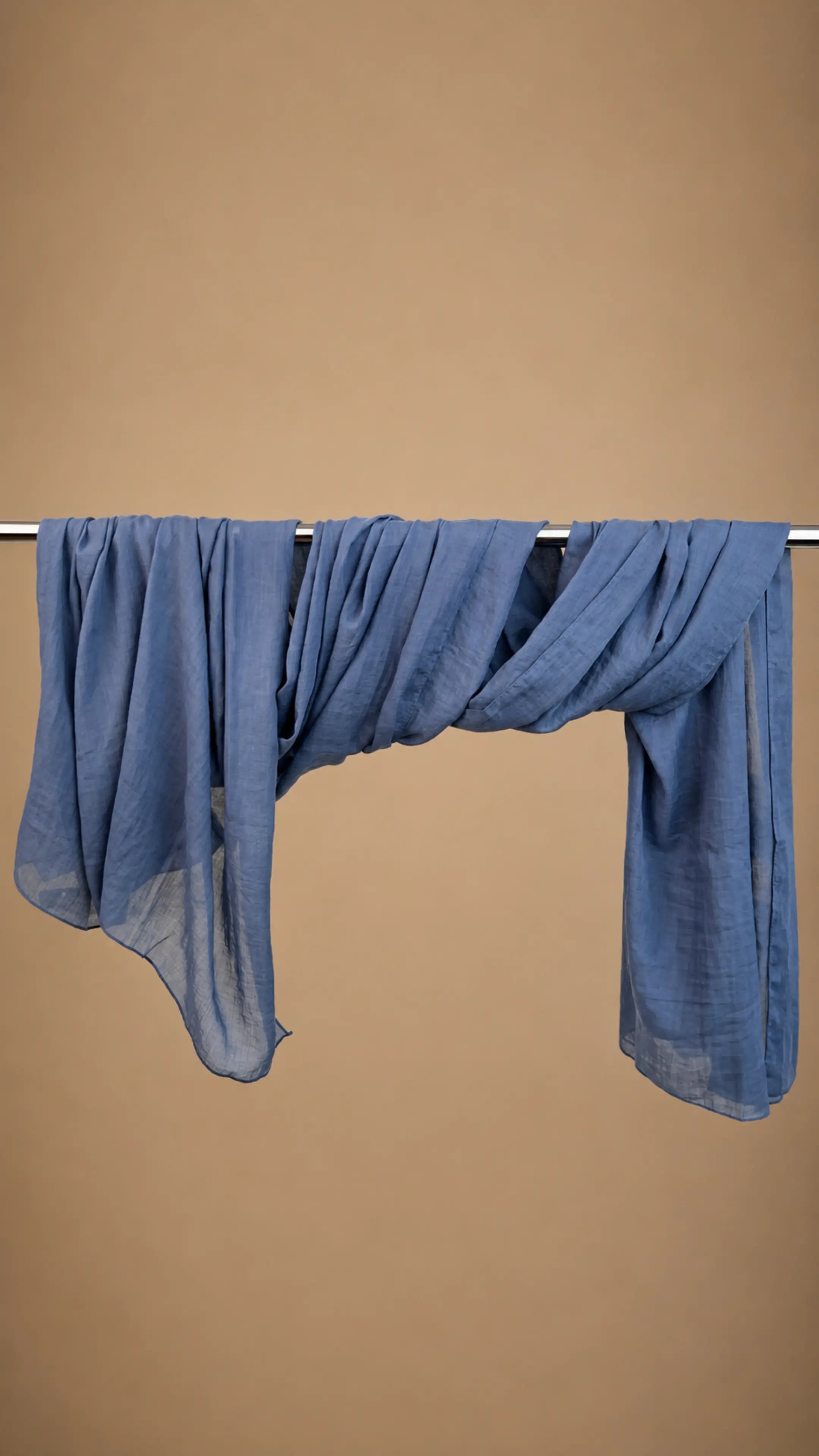 Zer Mocha Cotton Shawl - Soft Denim