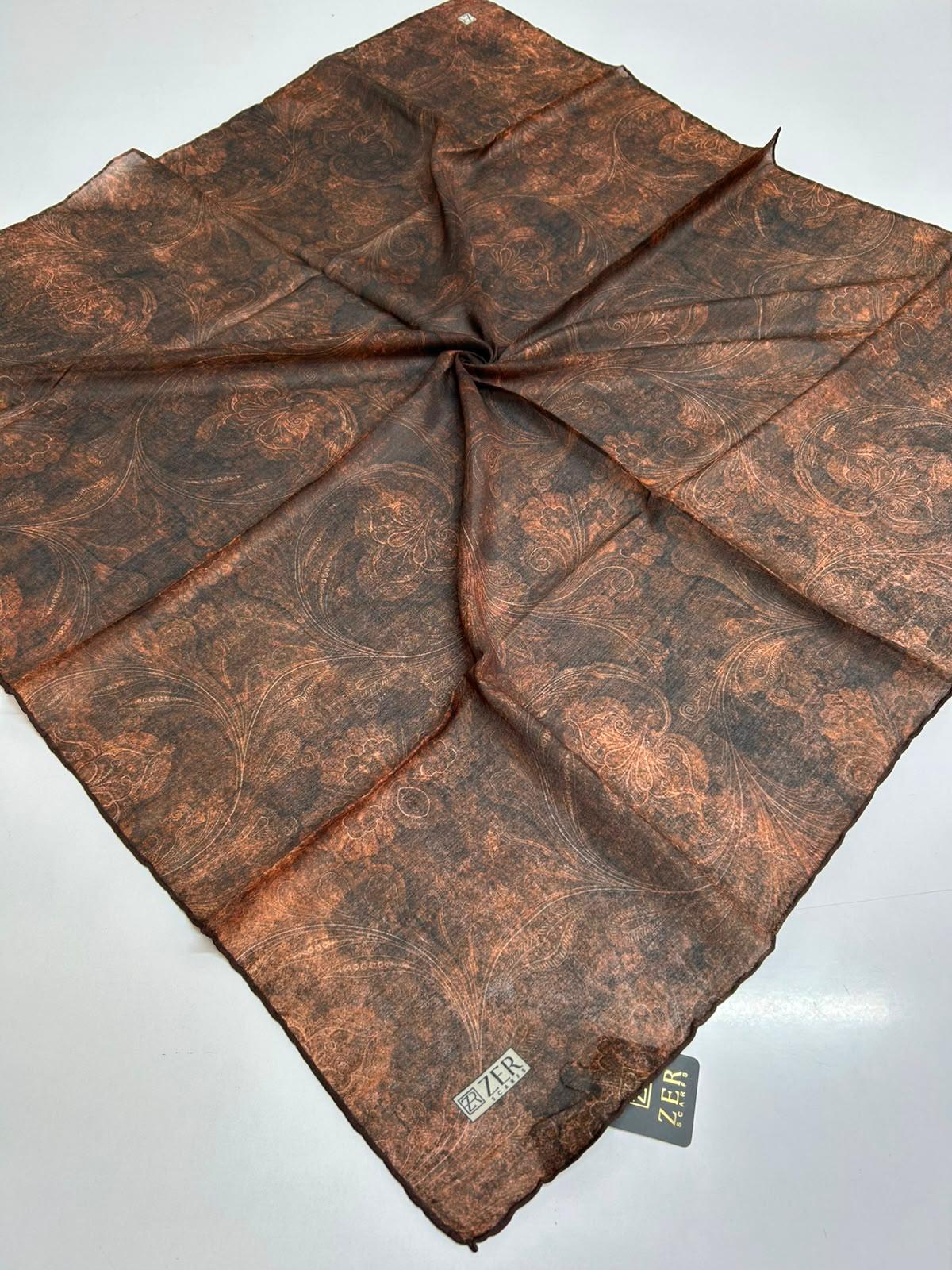 Zer Ornamental Paisley Scarf - Bronze