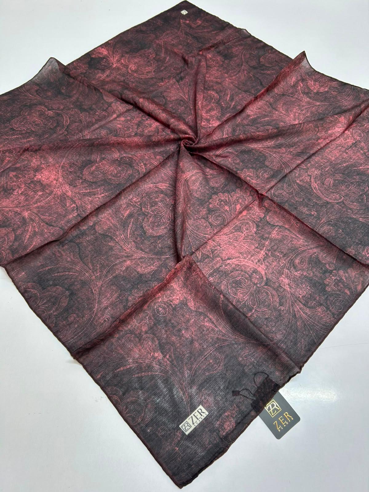 Zer Ornamental Paisley Scarf - Burgundy