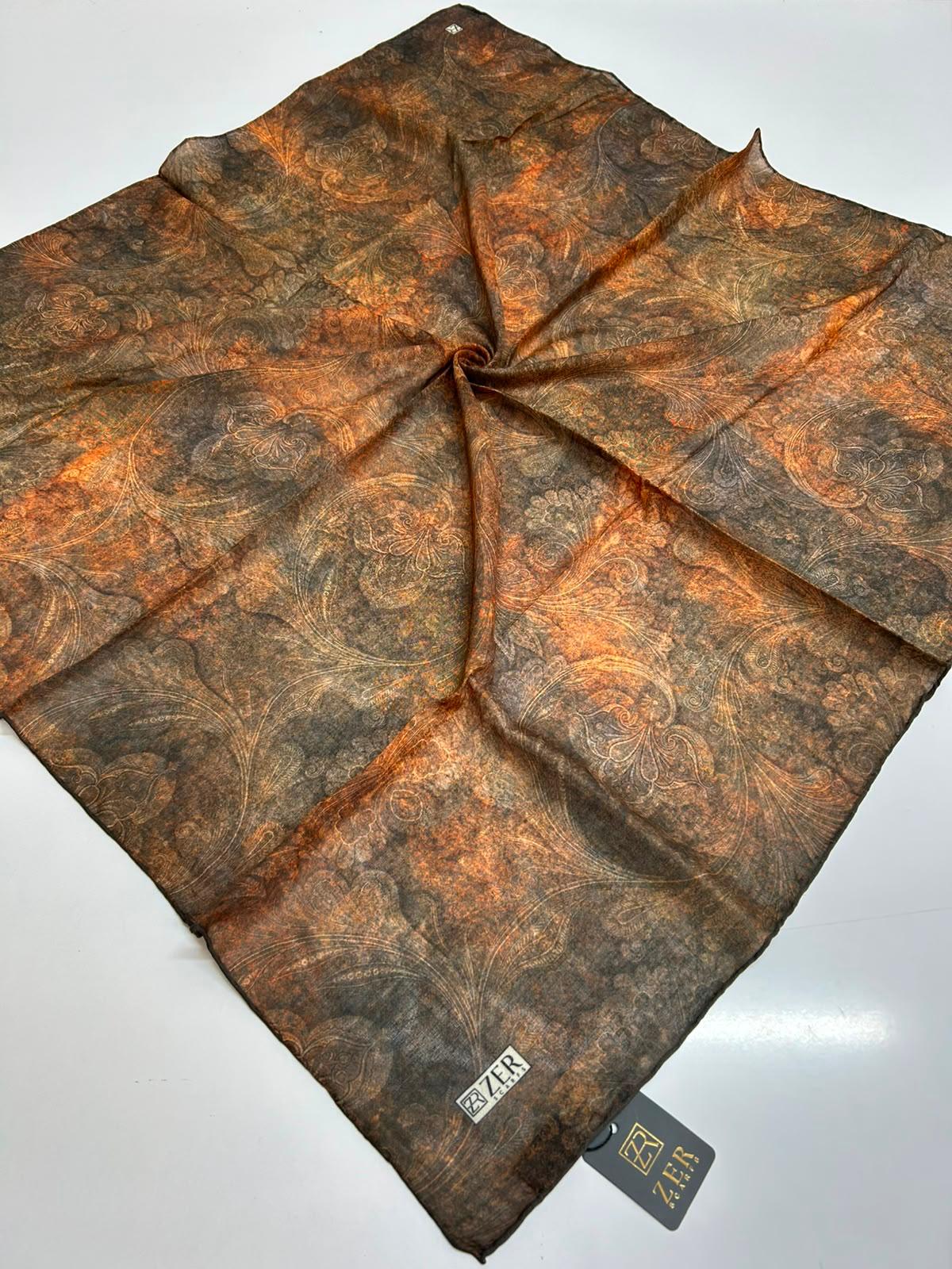 Zer Ornamental Paisley Scarf - Copper
