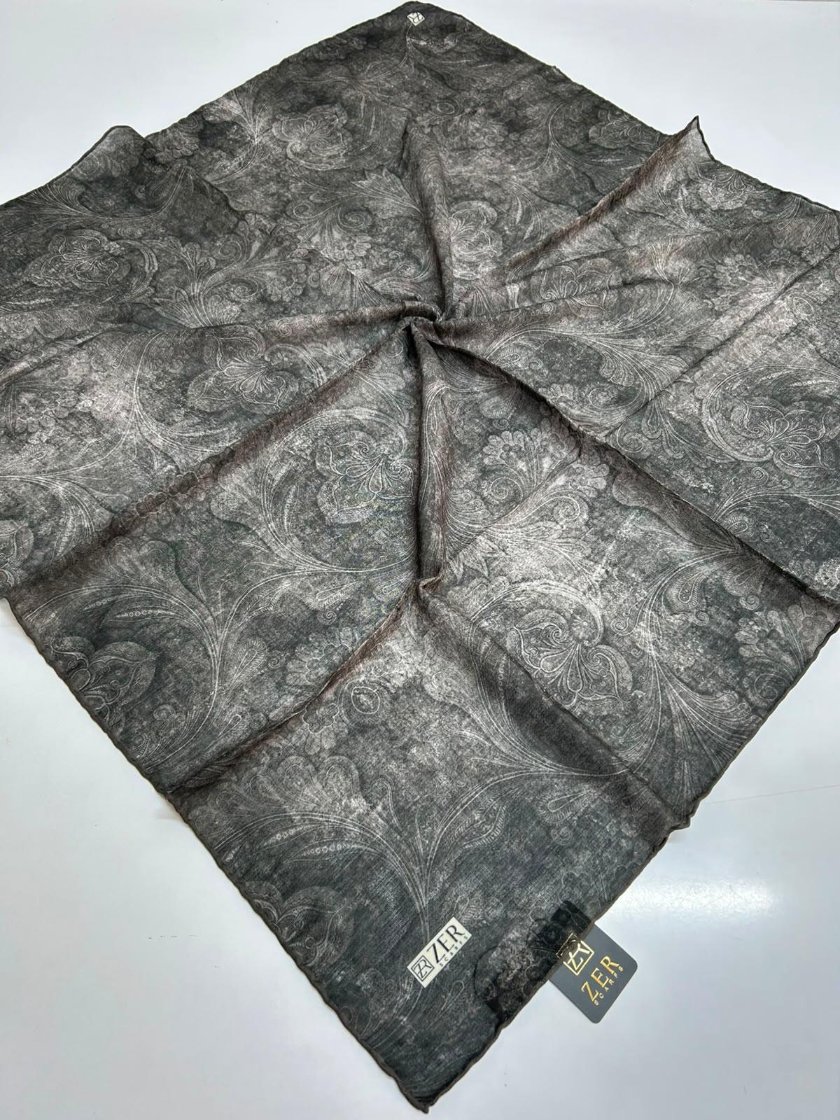 Zer Ornamental Paisley Scarf - Gray