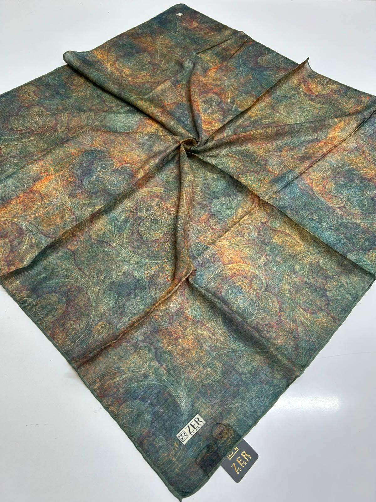 Zer Ornamental Paisley Scarf - Moss Teal