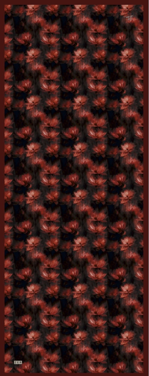 Zer Rami Lilium Cotton Shawl - Black Red