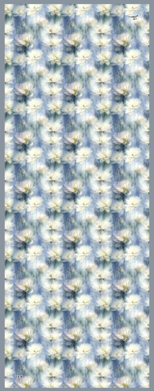 Zer Rami Lilium Cotton Shawl - Powder Blue