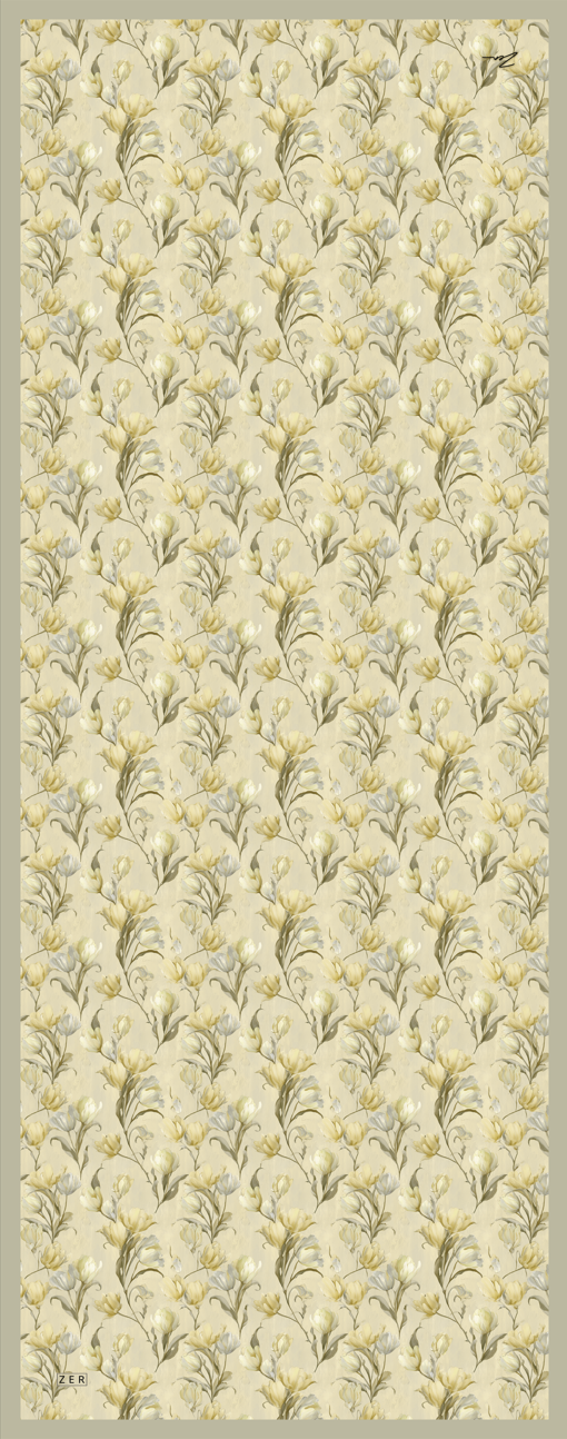 Zer Rami Petaline Cotton Shawl - Soft Yellow