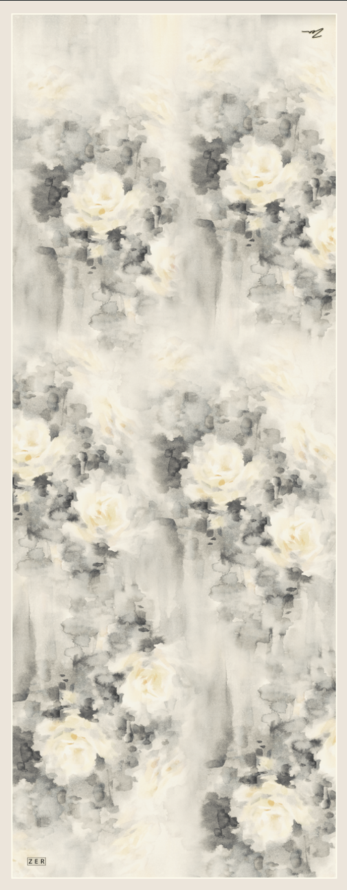 Zer Rami Rosarium Cotton Shawl - Ivory